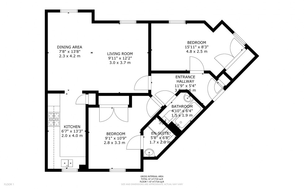 Floorplan for Cyril Crescent, Paisley, PA1