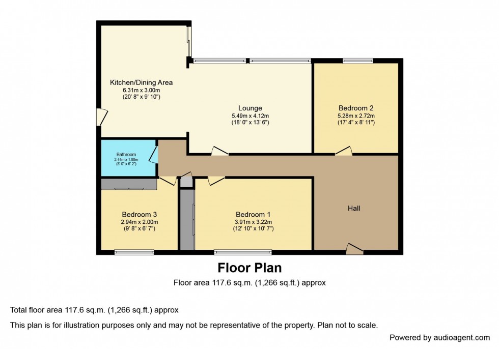 Floorplan for Hawthorn Gardens, Larkhall, ML9